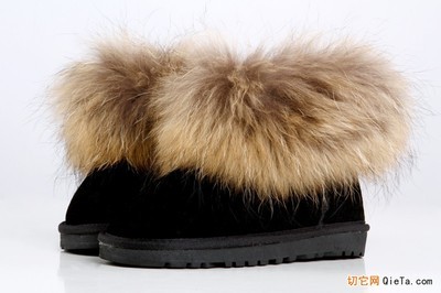 雪地靴 真皮 狐貍毛 短款棉靴 韓版純色經典大毛口雪地靴 - 供應產品 - 金湖曜佳鞋帽服飾 - 切它網(QieTa.com)